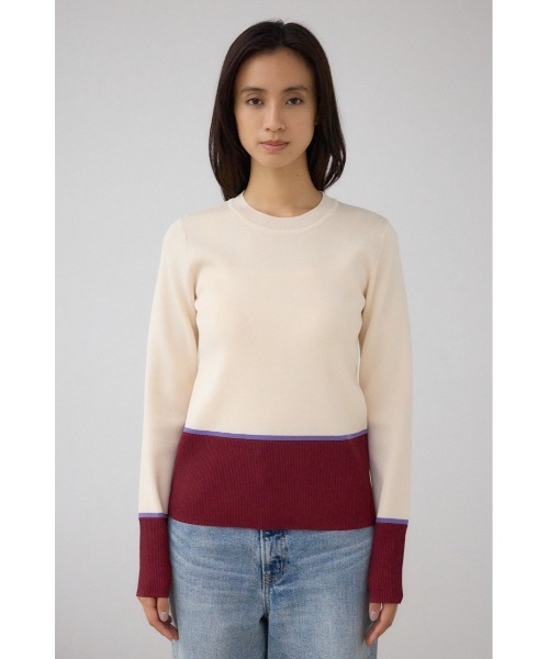 AZUL by moussy(アズールバイマウジー)の「ラメバイカラーニットトップス(ニット/セーター・レディース・ブラック系その他/グレー系その他/ホワイト系その他・FREE)」の8枚目の写真