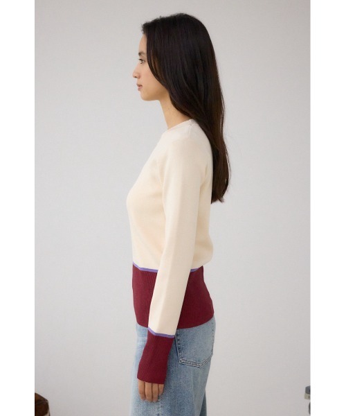 AZUL by moussy(アズールバイマウジー)の「ラメバイカラーニットトップス(ニット/セーター・レディース・ブラック系その他/グレー系その他/ホワイト系その他・FREE)」の9枚目の写真