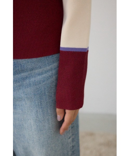 AZUL by moussy(アズールバイマウジー)の「ラメバイカラーニットトップス(ニット/セーター・レディース・ブラック系その他/グレー系その他/ホワイト系その他・FREE)」の13枚目の写真