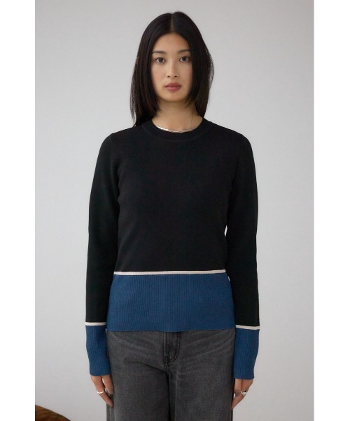 AZUL by moussy(アズールバイマウジー)の「ラメバイカラーニットトップス(ニット/セーター・レディース・ブラック系その他/グレー系その他/ホワイト系その他・FREE)」の19枚目の写真