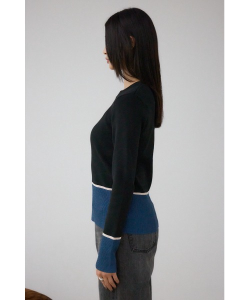 AZUL by moussy(アズールバイマウジー)の「ラメバイカラーニットトップス(ニット/セーター・レディース・ブラック系その他/グレー系その他/ホワイト系その他・FREE)」の20枚目の写真