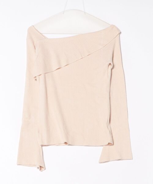 Lace Ladies（レースレディース）の「アシンメトリー フレア袖 長袖 ニット トップス（ニット/セーター・レディース・ブラック/グレー/ベージュ/ホワイト・S/FREE）」の4枚目の写真