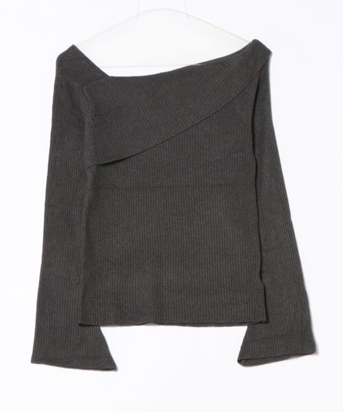 Lace Ladies（レースレディース）の「アシンメトリー フレア袖 長袖 ニット トップス（ニット/セーター・レディース・ブラック/グレー/ベージュ/ホワイト・S/FREE）」の3枚目の写真