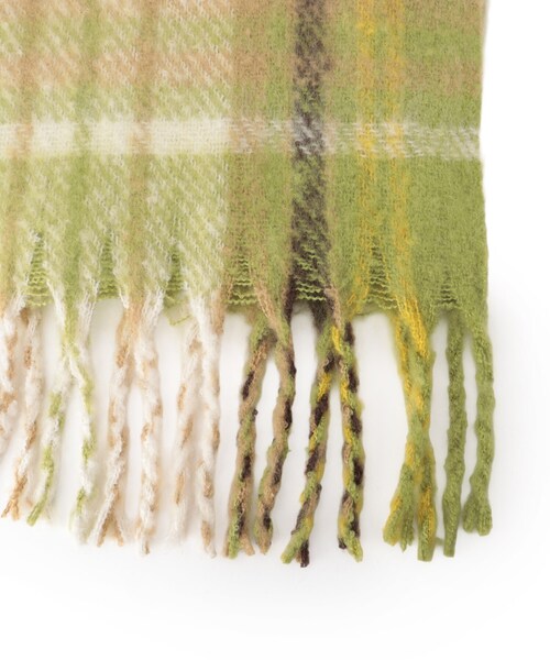 SHOO・LA・RUE（シューラルー）の「太フリンジチェックストール（ストール/ショール・レディース・グリーン系その他3/ワイン系1/ベージュ系1・00）」の7枚目の写真