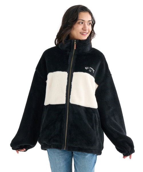 BILLABONG（ビラボン）の「BILLABONG レディース FUR STAND WAVE LIGHT ジャケット 【2025年秋冬モデル】 @autumn/ビラボンルーズシルエットバックウェーブアイコンファーボアジップアップジャケット（ブルゾン・レディース・アイボリー/ブラック/ブルー系その他・LARGE/MEDIUM）」の8枚目の写真