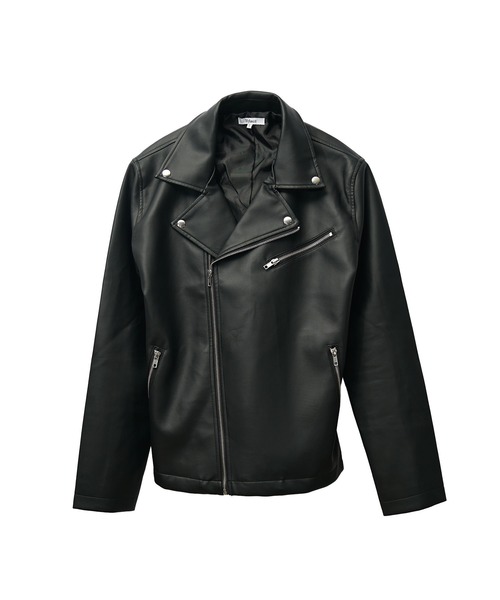 PUレザーダブルライダース メンズ アウター ジャケット レザー