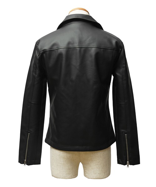 JOKER（ジョーカー）の「PUレザーダブルライダース メンズ アウター ジャケット レザージャケット ブラック 黒 春服 冬服（ライダースジャケット・メンズ・ブラック・LL/L/M）」の9枚目の写真