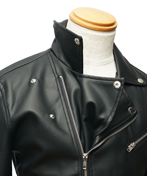 JOKER（ジョーカー）の「PUレザーダブルライダース メンズ アウター ジャケット レザージャケット ブラック 黒 春服 冬服（ライダースジャケット・メンズ・ブラック・LL/L/M）」の11枚目の写真