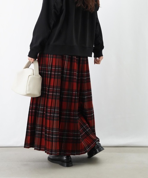 LC/LLL 起毛チェックプリーツスカート（スカート）｜LUCA/LADY