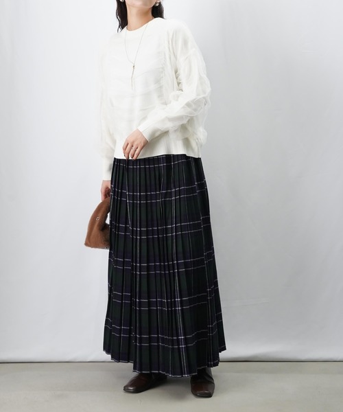 セール】LC/LLL 起毛チェックプリーツスカート（スカート）｜LUCA/LADY
