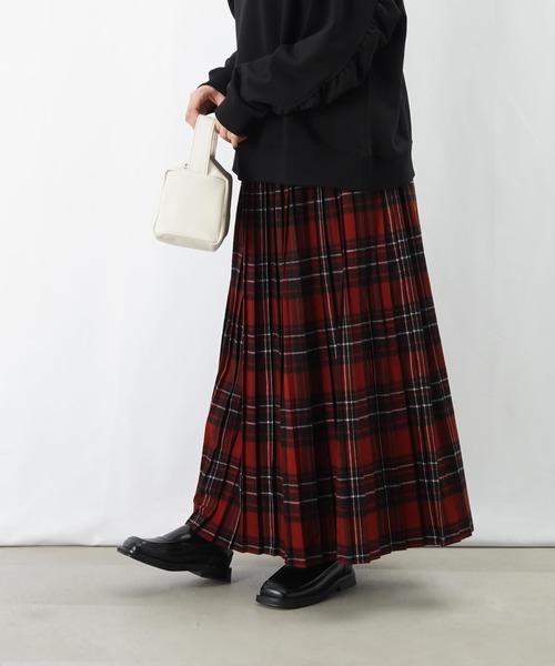 LC/LLL 起毛チェックプリーツスカート（スカート）｜LUCA/LADY