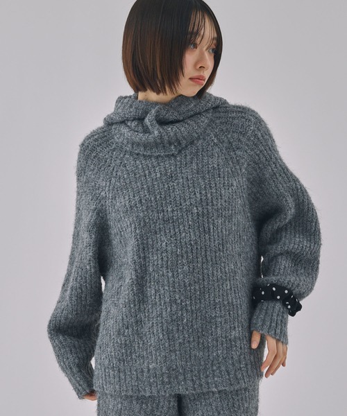 セール】【Unblend】バラクラバセットメランジニットプルオーバー