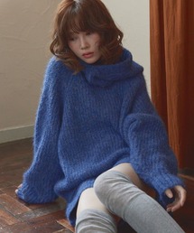 【Unblend】バラクラバセットメランジニットプルオーバー<セットアップ対応>