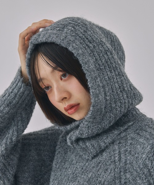 Unblend】バラクラバセットメランジニットプルオーバー＜セットアップ