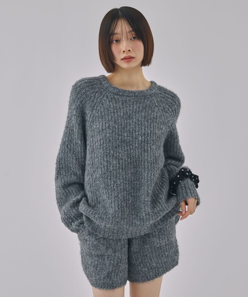 【未使用・ツハル】ペルーニット❀柄編みバラクラバ❀グレー❀TSUHARU TSUHARU by Samansa Mos2（ツハルバイサマンサモスモス）の「ペルー