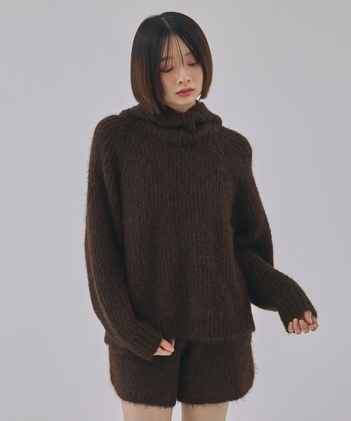 Unblend(アンブレンド)の「【Unblend】バラクラバセットメランジニットプルオーバー<セットアップ対応>(ニット/セーター・レディース・グレー/ブルー/ブラウン・FREE)」の18枚目の写真