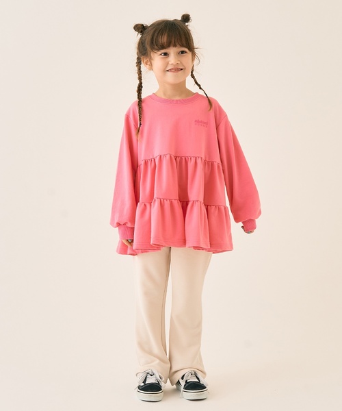 チュニック　ピンク セール】ミニ裏毛ティアードチュニック（チュニック）｜minimal