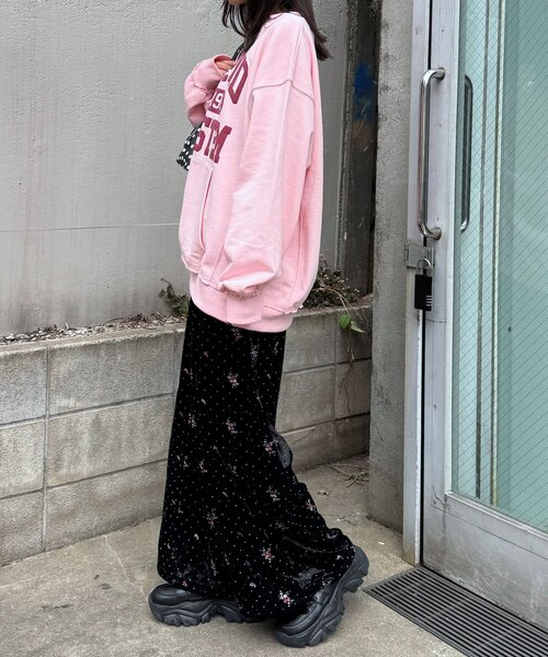 CIAOPANIC（チャオパニック）の「スキッパーカレッジBIGスウェット（スウェット・レディース・ネイビー/ライトグレー/グレー/ピンク・ONE SIZE）」の5枚目の写真