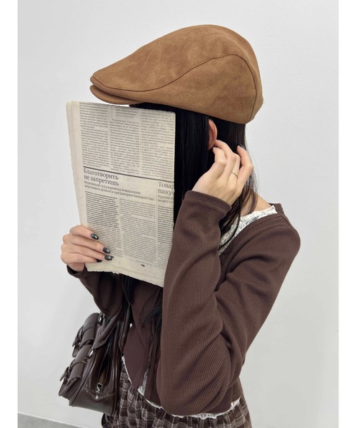 PHILLY(フィリー)の「シンプルハンチング(ハンチング/ベレー帽・レディース・ブラック/ベージュ・FREE)」の1枚目の写真