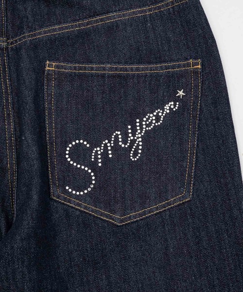 Logo rhinestone denim/ロゴラインストーンデニム（デニムパンツ