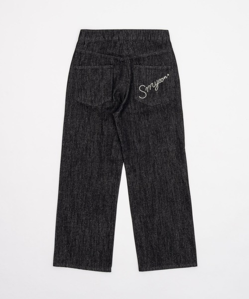 Logo rhinestone denim/ロゴラインストーンデニム（デニムパンツ