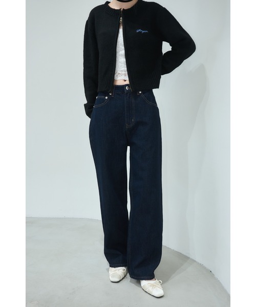 Logo rhinestone denim/ロゴラインストーンデニム（デニムパンツ