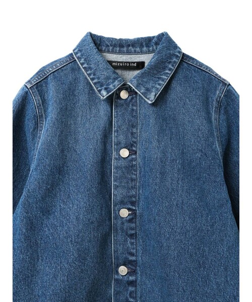 mizuiroind（ミズイロインド）の「mizuiro ind コンパクトデニムジャケット(ダメージ)（ダウンジャケット/コート・レディース・ネイビー・FREE）」の3枚目の写真