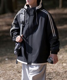 メンズのマウンテンパーカー（ブラック/黒色系・ロング丈