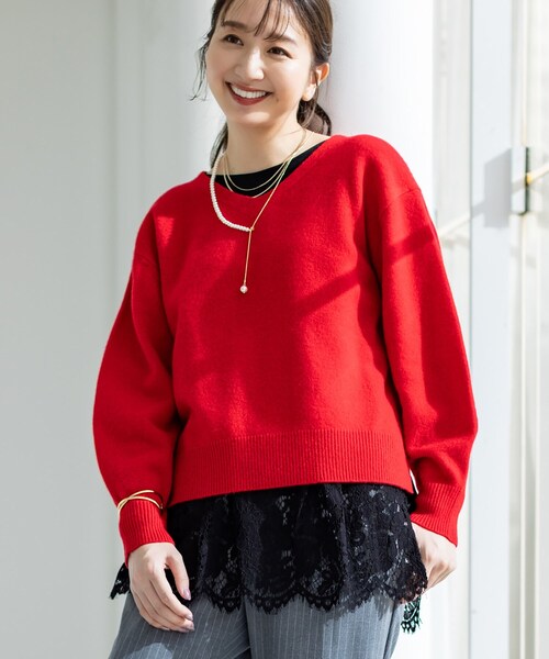 INDIVI（インディヴィ）の「【洗える／カシミヤ混】ミドルゲージV