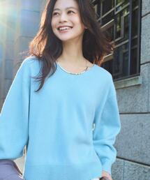 INDIVI | 【洗える／カシミヤ混】ミドルゲージVネックニット(ニット/セーター)