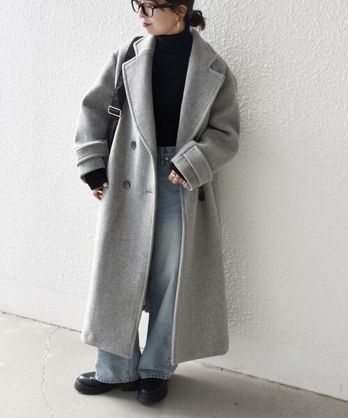SHIPS any（シップス エニィ）の「【WEB限定】SHIPS any: PURE WOOL ロング テーラード コート（チェスターコート・レディース・グレー/ベージュ/ネイビー・ONE SIZE）」の11枚目の写真