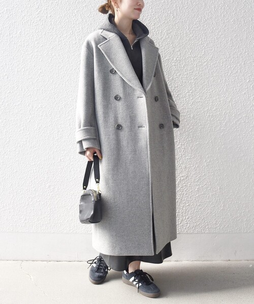 SHIPS any（シップス エニィ）の「【WEB限定】SHIPS any: PURE WOOL ロング テーラード コート（チェスターコート・レディース・グレー/ベージュ/ネイビー・ONE SIZE）」の13枚目の写真