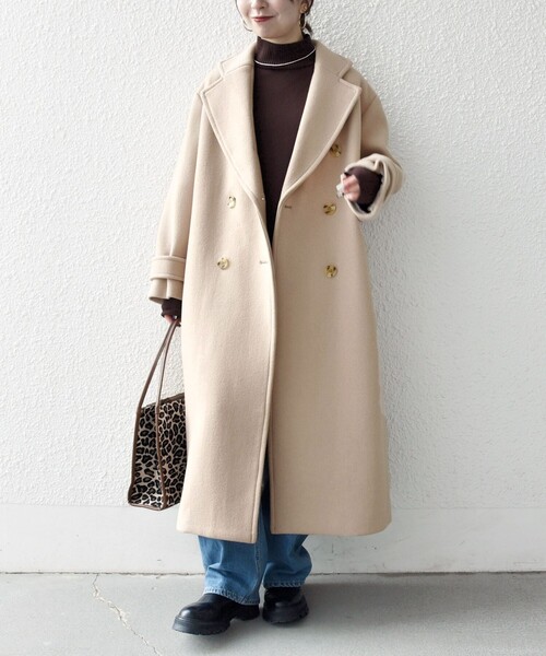 WEB限定】SHIPS any: PURE WOOL ロング テーラード コート（チェスター