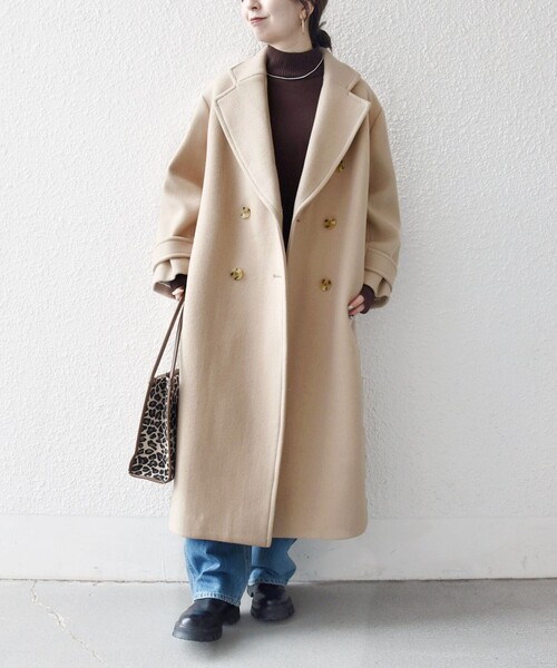 WEB限定】SHIPS any: PURE WOOL ロング テーラード コート（チェスター