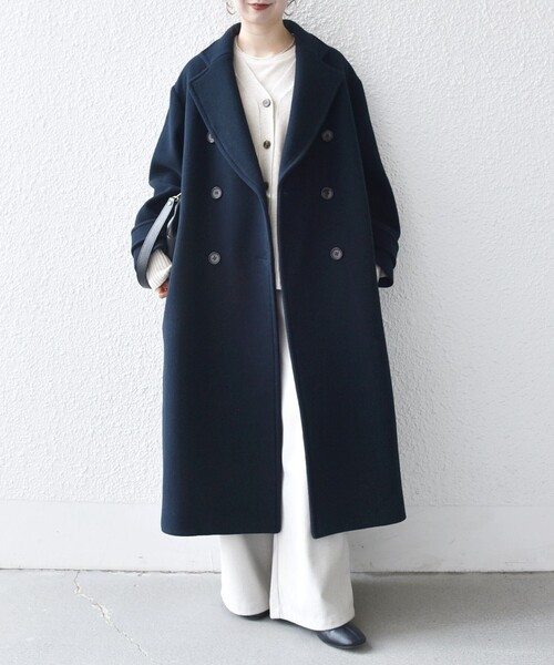 SHIPS any〈シップスエニィ〉 テーラード ウール ミドル丈 コート WEB限定】SHIPS any: PURE WOOL ロング テーラード コート（チェスター