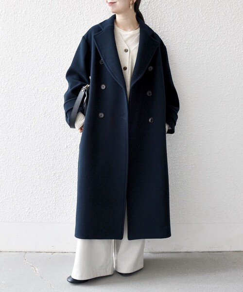 WEB限定】SHIPS any: PURE WOOL ロング テーラード コート（チェスター