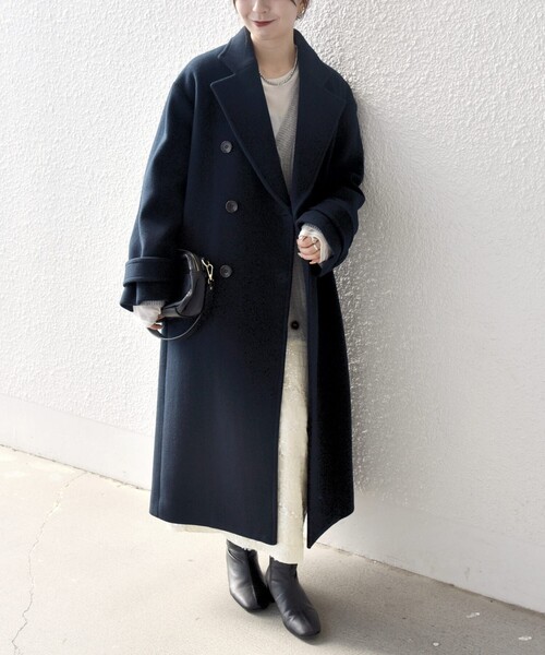 WEB限定】SHIPS any: PURE WOOL ロング テーラード コート（チェスター