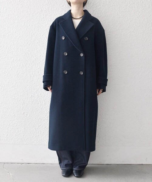 WEB限定】SHIPS any: PURE WOOL ロング テーラード コート（チェスター