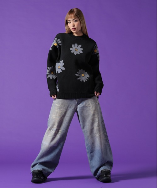 DANKE SCHON(ダンケシェーン)の「【WEB&DEPOT限定】DankeSchon/ダンケシェーン/AIRY FLOWER KNIT(ニット/セーター・レディース・ホワイト系2/ブラック・XL/L/M)」の19枚目の写真