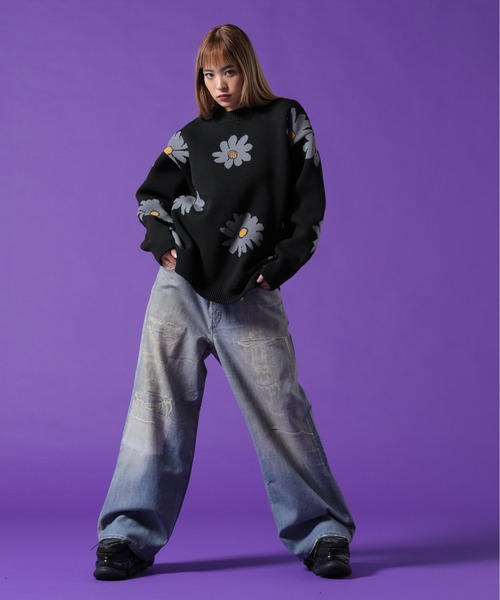 DANKE SCHON(ダンケシェーン)の「【WEB&DEPOT限定】DankeSchon/ダンケシェーン/AIRY FLOWER KNIT(ニット/セーター・レディース・ホワイト系2/ブラック・XL/L/M)」の21枚目の写真