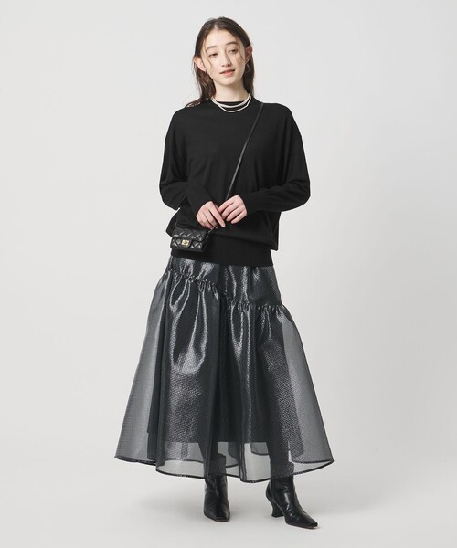 UNITED ARROWS（ユナイテッドアローズ）の「18G ウール クルーネック ニット ‐ウォッシャブル‐（ニット/セーター・レディース・ブラック/ダークブラウン/ネイビー/ベージュ・FREE）」の21枚目の写真