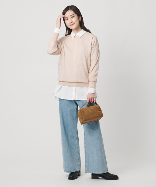 UNITED ARROWS（ユナイテッドアローズ）の「18G ウール クルーネック ニット ‐ウォッシャブル‐（ニット/セーター・レディース・ブラック/ダークブラウン/ネイビー/ベージュ・FREE）」の19枚目の写真