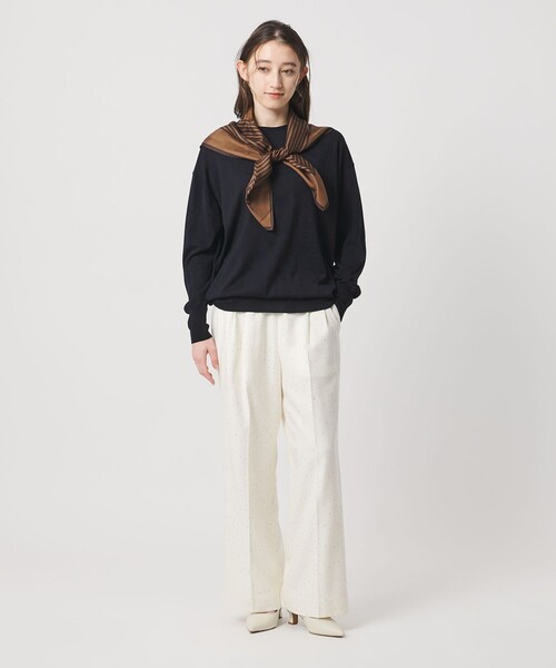 UNITED ARROWS（ユナイテッドアローズ）の「18G ウール クルーネック ニット ‐ウォッシャブル‐（ニット/セーター・レディース・ブラック/ダークブラウン/ネイビー/ベージュ・FREE）」の15枚目の写真