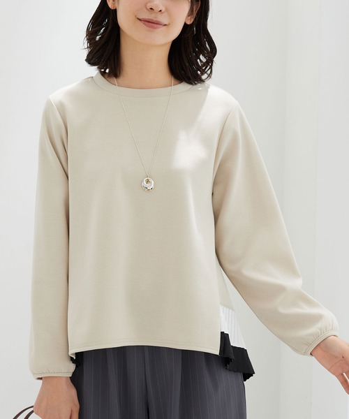 BELLUNA PLUS(ベルーナ)の「裾配色プリーツデザインプルオーバー(Tシャツ/カットソー・レディース・ブルー/ベージュ・LARGE/X-LARGE/MEDIUM)」の12枚目の写真