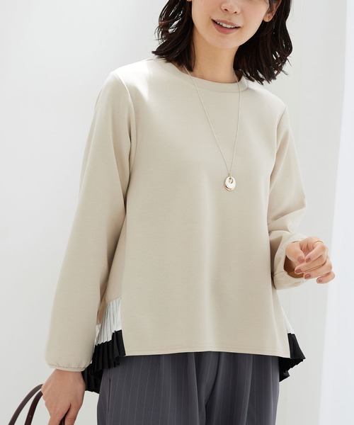 BELLUNA PLUS(ベルーナ)の「裾配色プリーツデザインプルオーバー(Tシャツ/カットソー・レディース・ブルー/ベージュ・LARGE/X-LARGE/MEDIUM)」の13枚目の写真