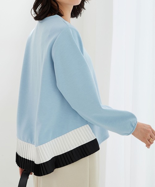 BELLUNA PLUS(ベルーナ)の「裾配色プリーツデザインプルオーバー(Tシャツ/カットソー・レディース・ブルー/ベージュ・LARGE/X-LARGE/MEDIUM)」の8枚目の写真