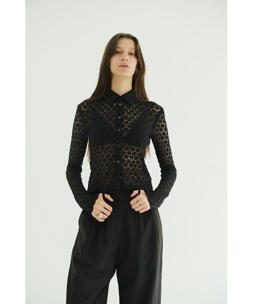 CLANE（クラネ）の「CLANE 3D FLOWER LACE SHIRT 19105-1232（シャツ/ブラウス・レディース・マルチ/ブラック・1/2）」の3枚目の写真