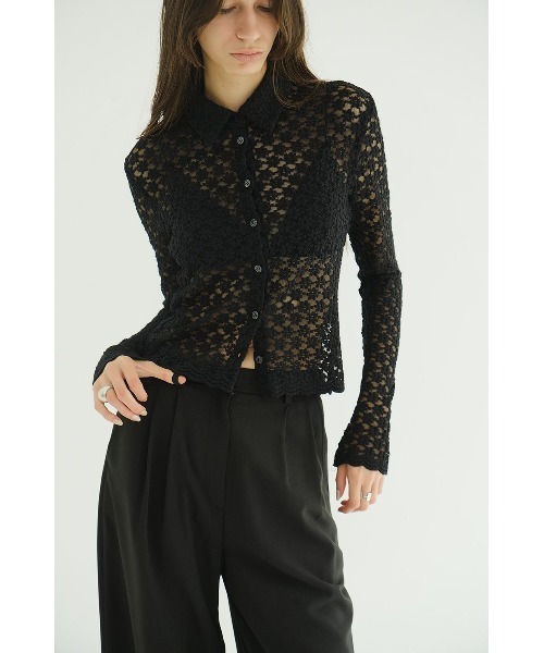 CLANE（クラネ）の「CLANE 3D FLOWER LACE SHIRT 19105-1232（シャツ
