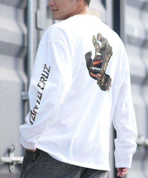 SANTA CRUZ(サンタクルーズ)の「【ムラサキスポーツ限定】SANTACRUZ/サンタクルーズ 長袖Tシャツ/ロンT バックプリント 502254405(Tシャツ/カットソー・メンズ・ホワイト/ブラック・M/XL/L)」の1枚目の写真