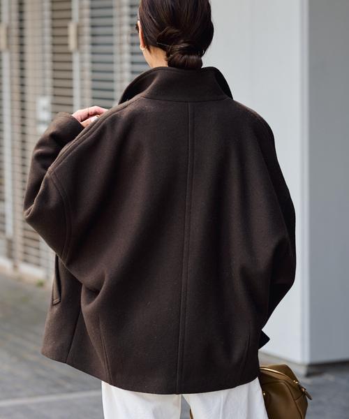 FRAMeWORK（フレームワーク）の「メルトンコクーンコート（その他アウター・レディース・ブラック/ブラウン/キャメル・36/38）」の5枚目の写真